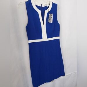 NWT Diane Von Furstenberg Blue and White SheathDress